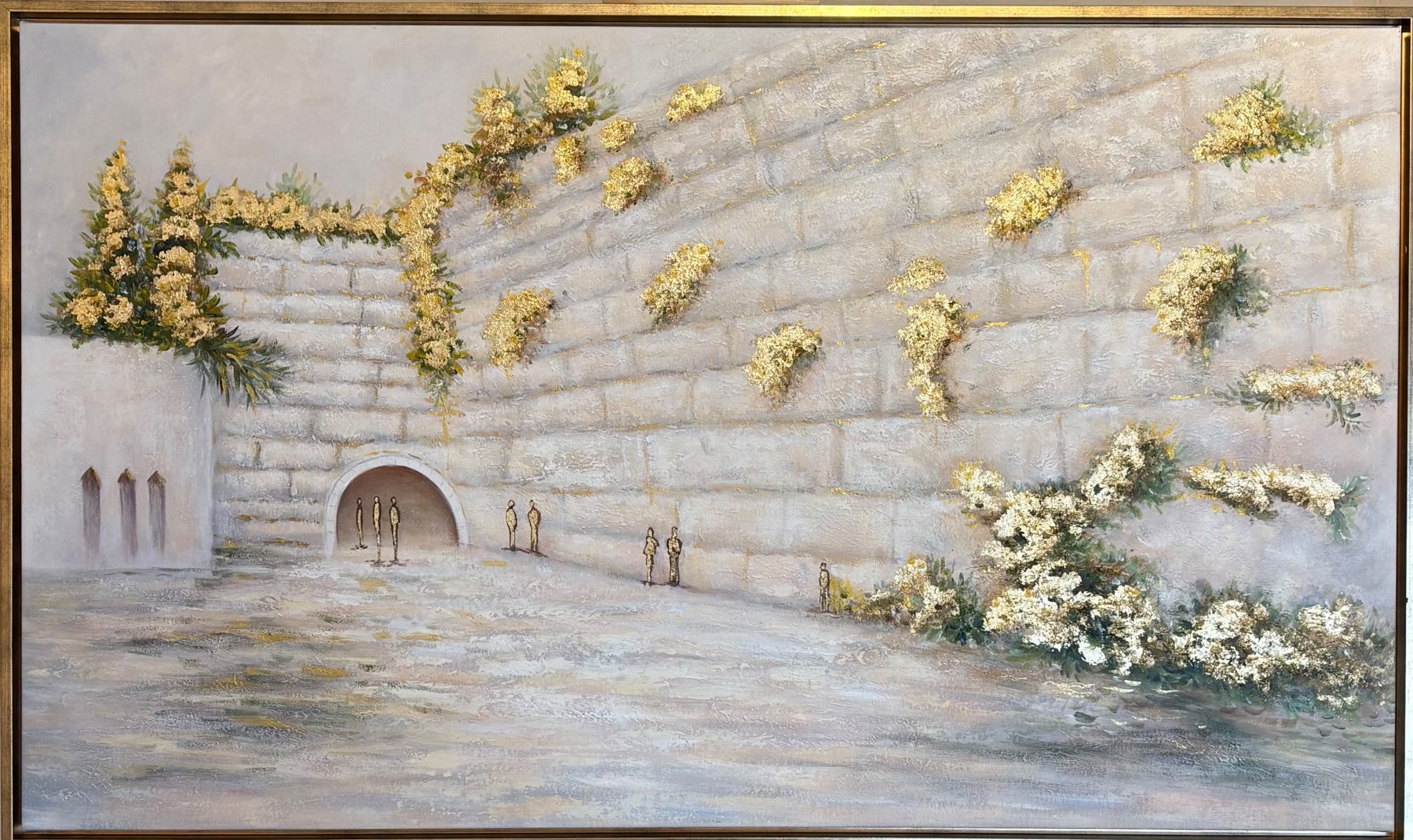Gold blossomed Kotel in a gold frame